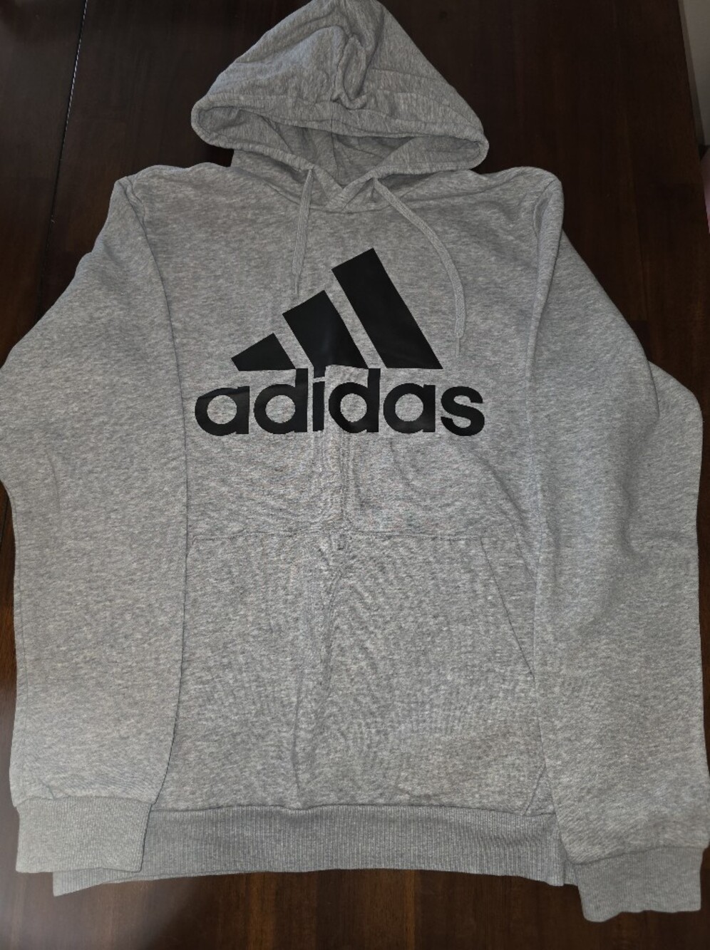 adidas Gray Pullover Hoodie with Black Logo